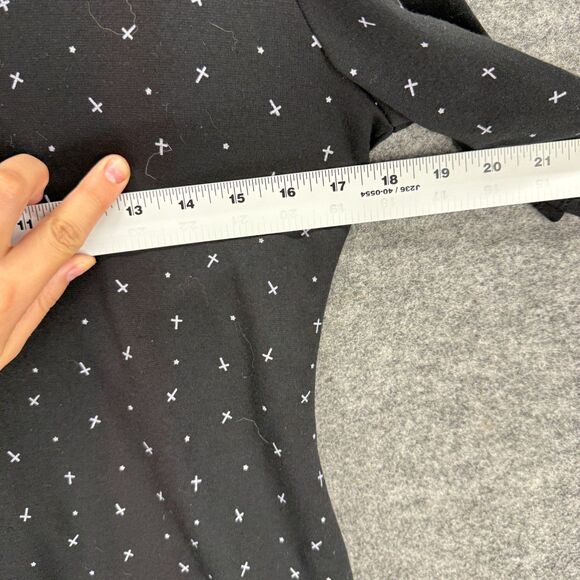 Ulsenlaoye Dress Women L Large Black Geometric Sheath Short Zipper Short Sleeve - Picture 5 of 7